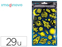 Imaginovo Pegatinas Luminosas Planetas con Relieve 190x105 mm en Blister