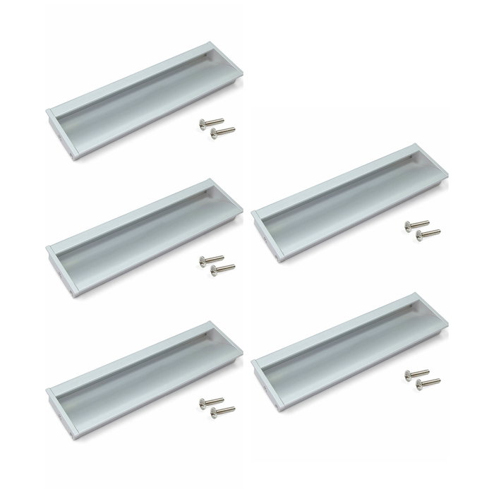 Emuca Lote de 5 tiradores para mueble Alfafar, L190mm, intereje 160mm, Aluminio, Anodizado mate Emuca Lote de 5 tiradores para mueble Alfafar, L190mm, intereje 160mm, Aluminio, Anodizado mate