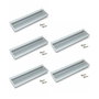 Emuca Lote de 5 tiradores para mueble Alfafar, L190mm, intereje 160mm, Aluminio, Anodizado mate