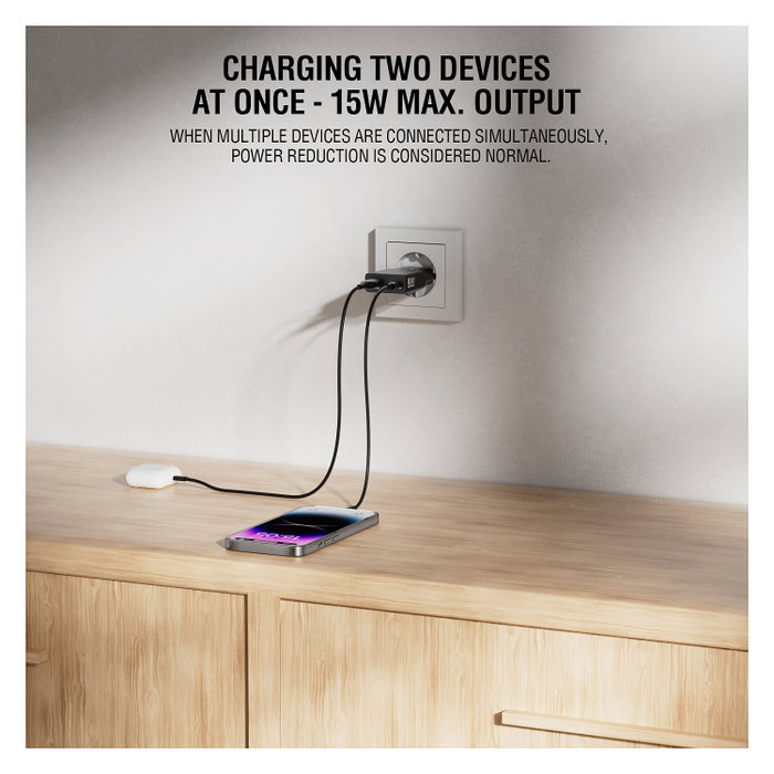 4smarts PDPlug Slim Duos 541744 Cargador GaN 30W USB-C + USB-A Quick Charge 3.0, Negro 4smarts PDPlug Slim Duos 541744 Cargador GaN 30W USB-C + USB-A Quick Charge 3.0, Negro