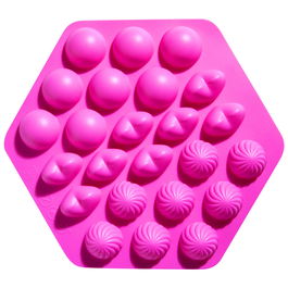 Lily Cook Molde Silicona 24 Pop Cake Redondo Corazón Tornado con 120 Palos Colores Surtidos Apto Horno