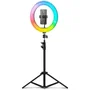 Mars Gaming MGRING Anillo Iluminación Profesional 10.2" ARGB con Trípode y Soportes Smartphone/Webcam, 3000K-6500K, USB