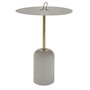 DKD Home Decor Mesita Auxiliar de Hierro y Cuero Gris con Asa