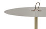 DKD Home Decor Mesita Auxiliar de Hierro y Cuero Gris con Asa