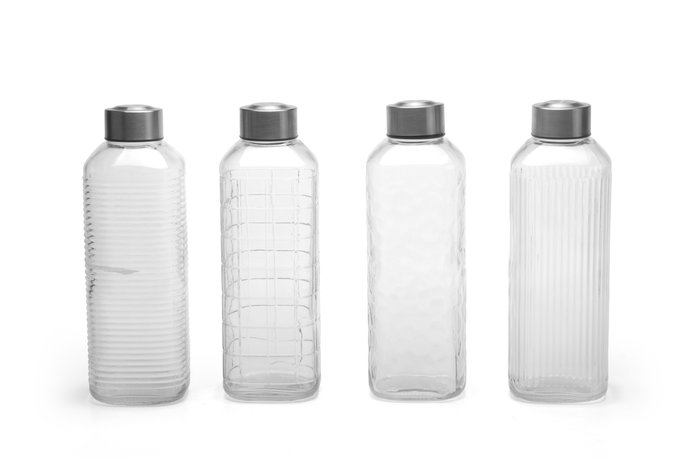 Inde Botella Vidrio Transparente 750 ml con Tapa de Acero La Mediterran 7.7 x 7.7 x 21 cm (24 Unidades) Inde Botella Vidrio Transparente 750 ml con Tapa de Acero La Mediterran 7.7 x 7.7 x 21 cm (24 Unidades)