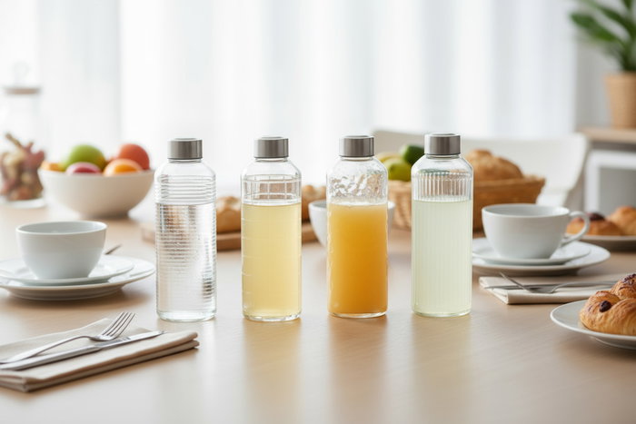 Inde Botella Vidrio Transparente 750 ml con Tapa de Acero La Mediterran 7.7 x 7.7 x 21 cm (24 Unidades) Inde Botella Vidrio Transparente 750 ml con Tapa de Acero La Mediterran 7.7 x 7.7 x 21 cm (24 Unidades)