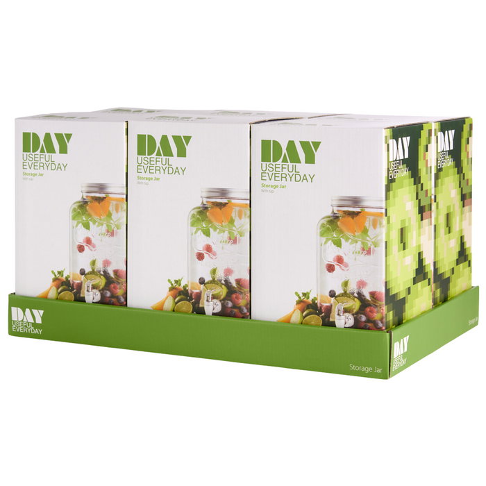 Day Dispensador de Bebida 4 L de Cristal con Letras en Relieve Day Dispensador de Bebida 4 L de Cristal con Letras en Relieve