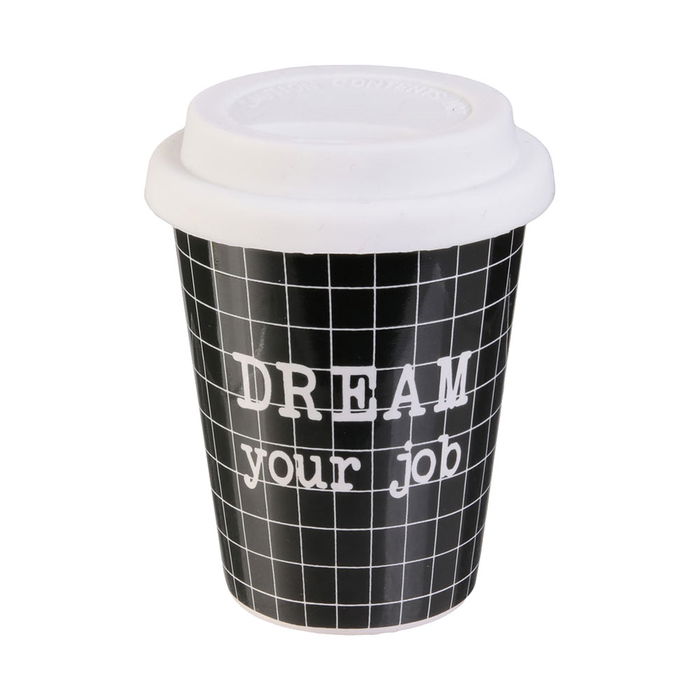 Dites-le avec des Mots Vaso con Tapa de Silicona 150 ml Colección Happy Working Dites-le avec des Mots Vaso con Tapa de Silicona 150 ml Colección Happy Working