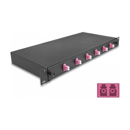 DeLOCK Caja de empalme de fibra óptica 6 x LC Duplex OM4 1U
