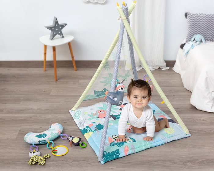 Tooky Teepee-Mantita de Actividades 2 en 1 con Almohada y 5 Juguetes