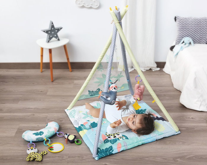 Tooky Teepee-Mantita de Actividades 2 en 1 con Almohada y 5 Juguetes