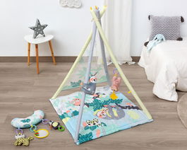 Juguete Teepee Mantita De Actividades Perezoso Para Bebés +2 Meses 2 En 1 Con 3 Juguetes Incluidos