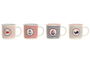 DKD Home Decor Mug Mediterraneo Azul Marino Rojo Porcelana New Bone Apto Microondas Lavavajillas 9.5x9x12.5 cm (12 Unidades)