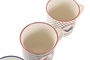 DKD Home Decor Mug Mediterraneo Azul Marino Rojo Porcelana New Bone Apto Microondas Lavavajillas 9.5x9x12.5 cm (12 Unidades)