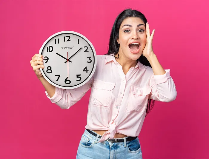 Q-connect Reloj de Pared Oficina Redondo Plástico Blanco 34 cm