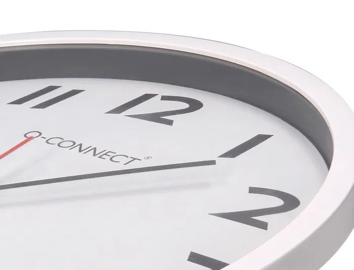 Q-connect Reloj de Pared Oficina Redondo Plástico Blanco 34 cm