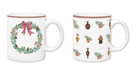 DKD Home Decor Taza de Porcelana Corona Lazo 300ml Surtida