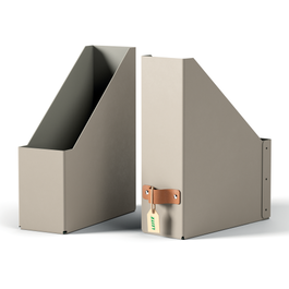 Leitz 24710012 Pack 2 Revisteros de Cartón Color Beige Formato A4
