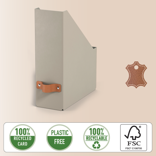 Leitz 24710012 Pack 2 Revisteros de Cartón Color Beige Formato A4