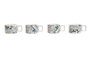 DKD Home Decor Delhi 2023 Collection Tazas de Café Indias Beige Gris 11 x 27 x 11 cm Set de 4