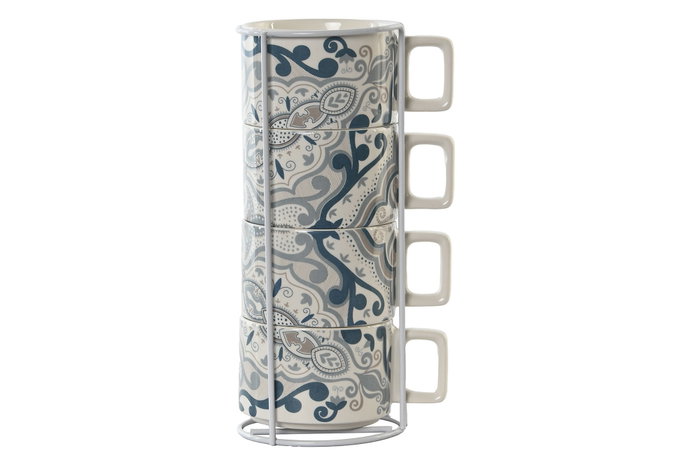 DKD Home Decor Delhi 2023 Collection Tazas de Café Indias Beige Gris 11 x 27 x 11 cm Set de 4 DKD Home Decor Delhi 2023 Collection Tazas de Café Indias Beige Gris 11 x 27 x 11 cm Set de 4