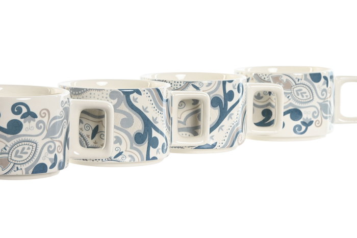 DKD Home Decor Delhi 2023 Collection Tazas de Café Indias Beige Gris 11 x 27 x 11 cm Set de 4 DKD Home Decor Delhi 2023 Collection Tazas de Café Indias Beige Gris 11 x 27 x 11 cm Set de 4