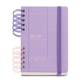 MIQUELRIUS Agenda Escolar Back to Basics Wire-O 2026-27 Malva con Goma Activa