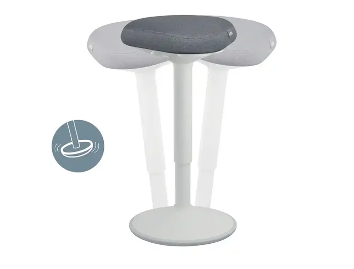 Leitz Ergo Active Comfort Taburete Alto Ajustable Color Gris - Silla de Escritorio Ergonómica