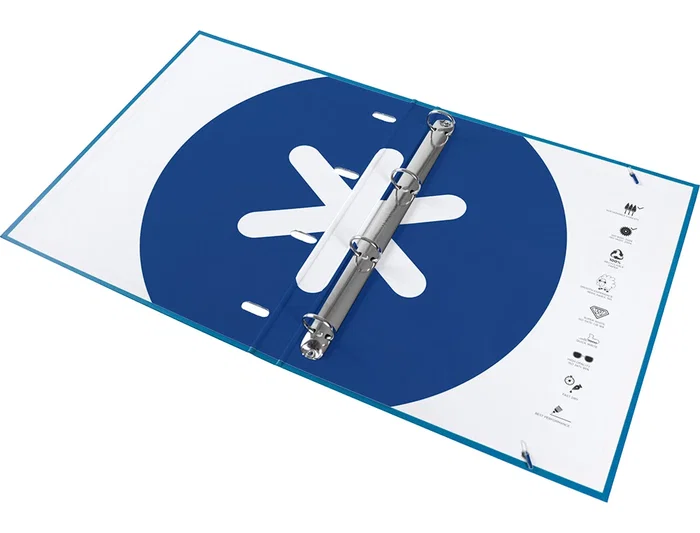 Antartik Carpeta con Recambio A4 Cuadro 5mm Forrada 4 Anillas 25mm Redondas Color Azul Marino 100 Hojas 100g