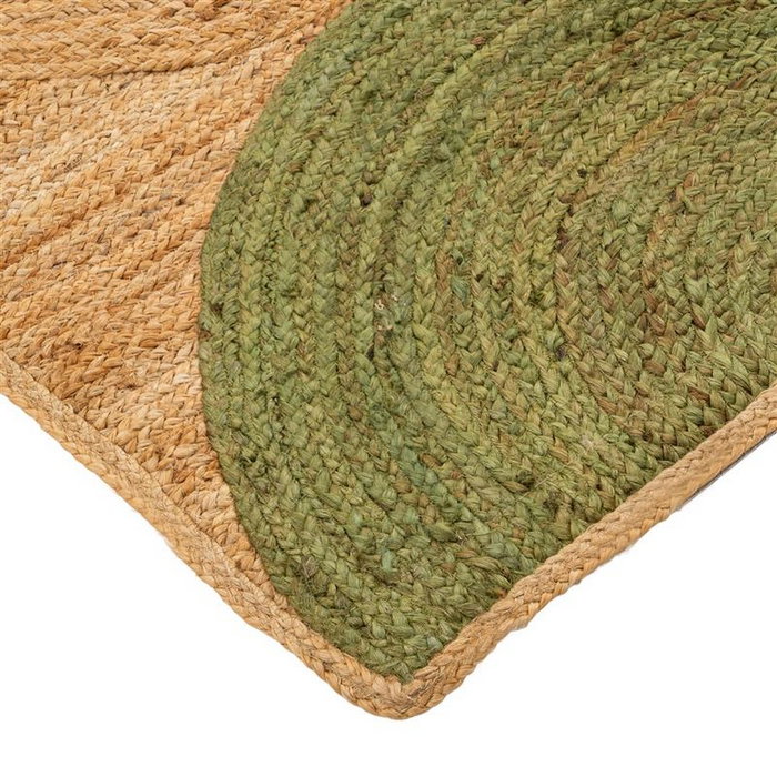 Alfombra Natural-Verde Yute Decoración 160 X 230 cm