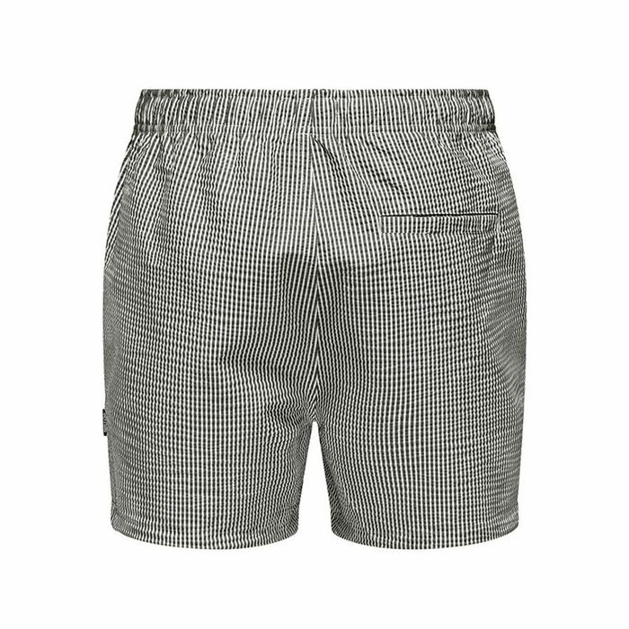 Bañador Hombre Only & Sons Onsted Stripe Seersucker Blanco Negro