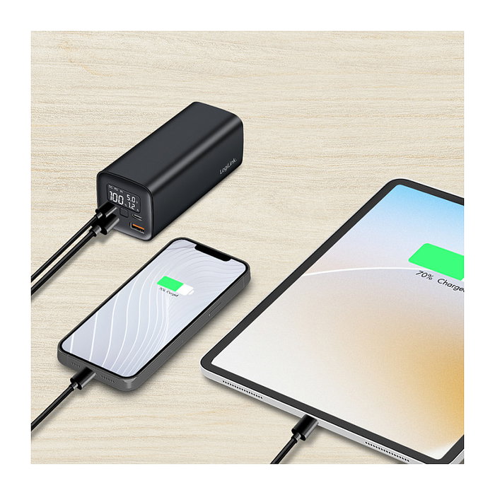 LogiLink Mobile Power Bank 20.000 mAh PD 65 W, negro