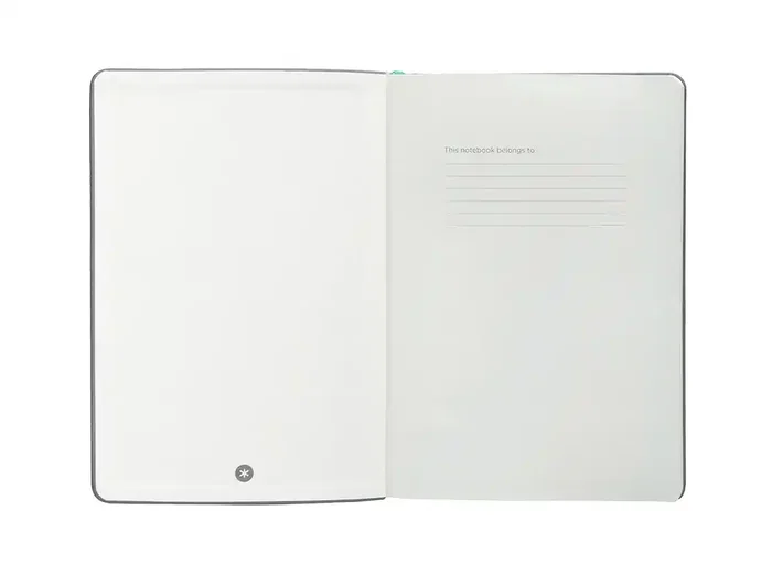 Antartik Cuaderno A4 Hojas Lisas Gris y Turquesa, Tapa Dura, 100 Hojas 80gr FSC