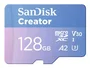SanDisk Creator 128 GB MicroSDXC Tarjeta de Memoria Clase 10 UHS-I, Velocidades de Lectura/Escritura de 190/90 MB/s, Resistente, Azul
