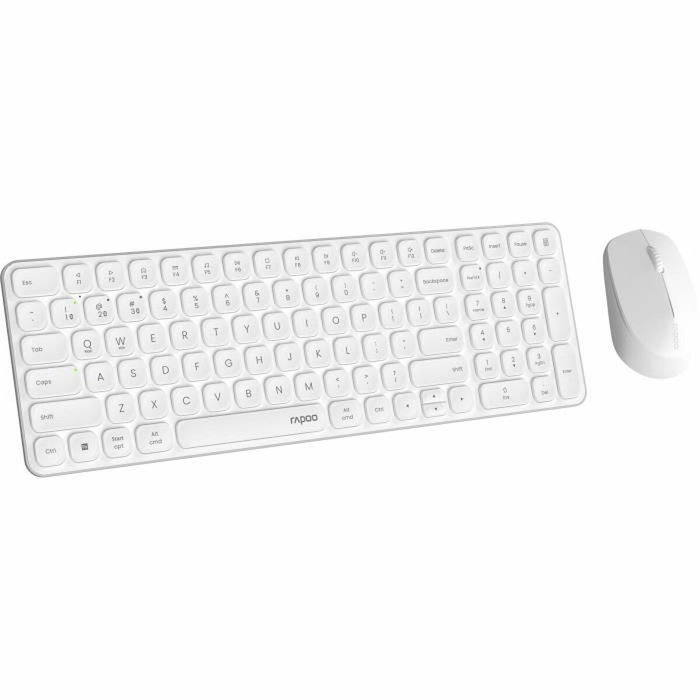 Rapoo 9310M Conjunto de teclado y ratón Inalámbrico Multimodo Ultrafino Blanco