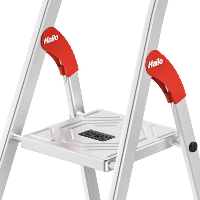 Hailo L51 Escalera de tijera de seguridad de 4 peldaños en aluminio Hailo L51 Escalera de tijera de seguridad de 4 peldaños en aluminio