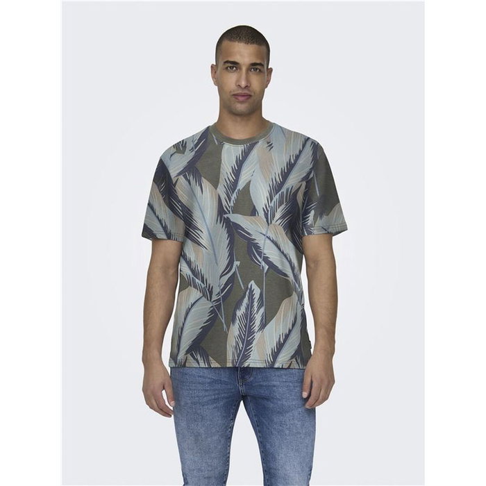 Camiseta de Manga Corta Hombre Only & Sons Onskobe Reg Oliva