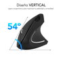 Subblim Glide Vertical Ergo Dual Ratón Inalámbrico Negro