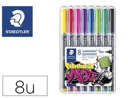 Staedtler Rotulador Lumocolor Permanente Art Estuche 8 Unidades Colores Surtidos
