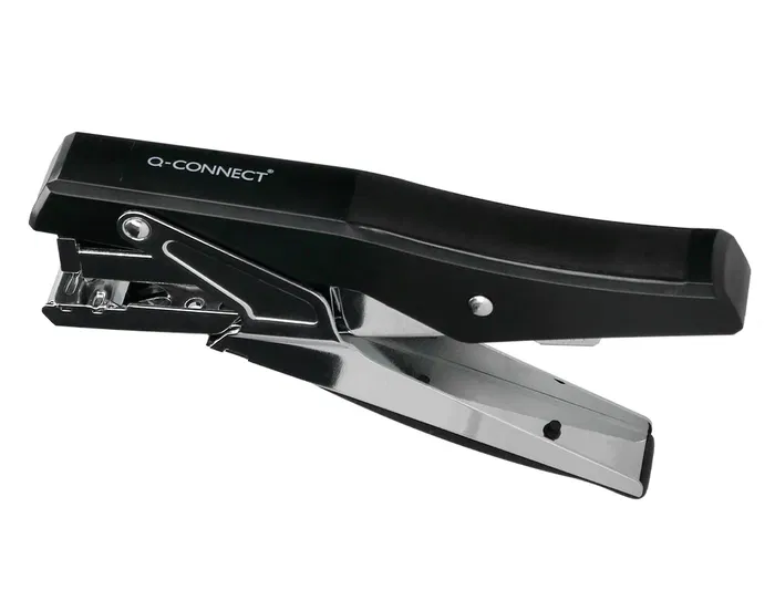 Q-connect Grapadora Tenaza kf14867 Metalizada Negra Tacto Suave Capacidad 25 Hojas Usa Grapas 24/6 y 26/6