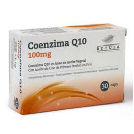 BETULA Coenzima Q10 100Mg 30 Cápsulas con Aceite de Semillas de Lino y Omega 3 ALA