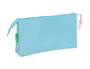 Safta Estuche Portatodo Triple Cremallera Colección Benetton Basic - Dimensiones 120x220x30 mm