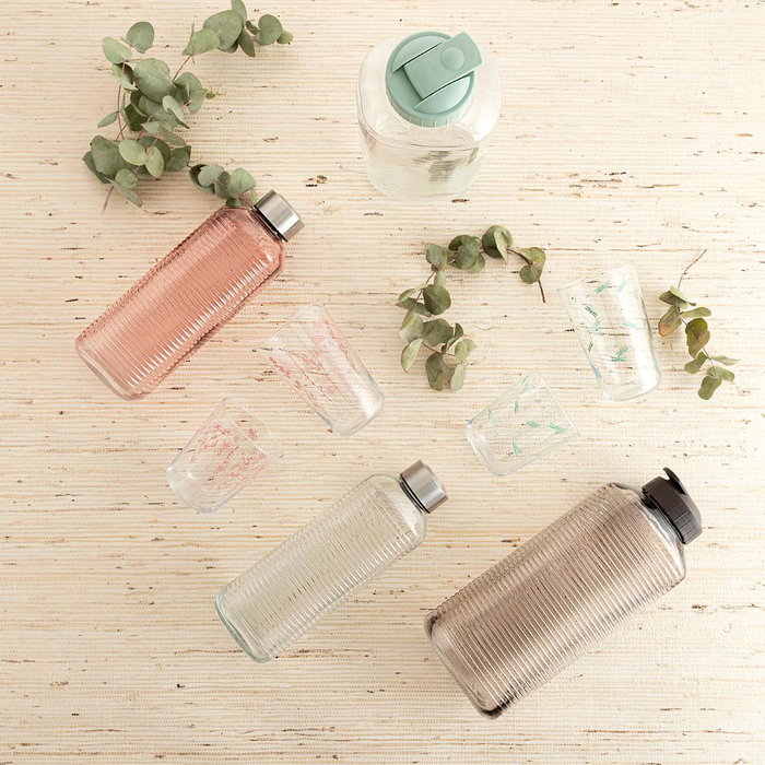 Botella Vidrio Tape Acero Inox Velvet Quid 1 L (12 Unidades)