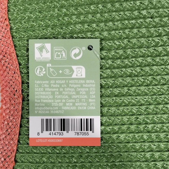 Quid Mantel Individual Polipropileno Verde/Coral Cherry Quid Mantel Individual Polipropileno Verde/Coral Cherry