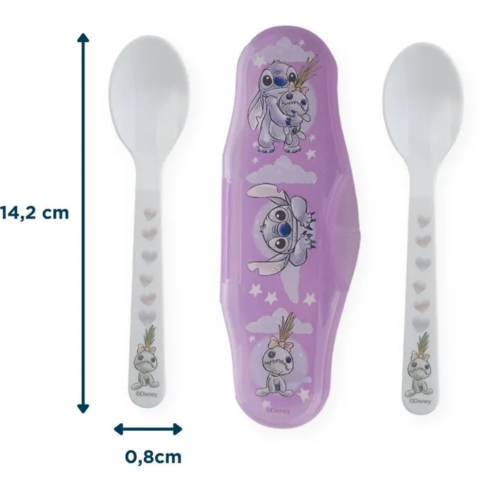 Disney Set de 2 Cucharas Lilo & Stitch con Estuche de Transporte AAAOM98656