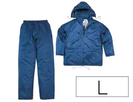 Deltaplus Conjunto de lluvia 400 Poliéster/PVC Azul Marino Talla L EN343:31X EN ISO 13688