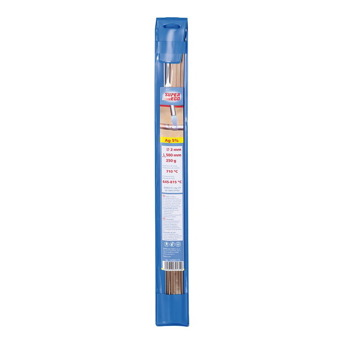 Super Ego Varilla de soldadura Cupag2 2% plata ø2 mm 500 mm Super Ego Varilla de soldadura Cupag2 2% plata ø2 mm 500 mm