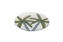 DKD Home Decor Plato de Porcelana Palmeras Azul y Verde 21x21x2 cm (Pack de 6)