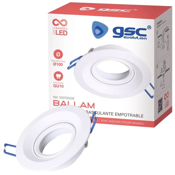 GSC Evolution Aro empotrable basculante redondo Ballam Blanco