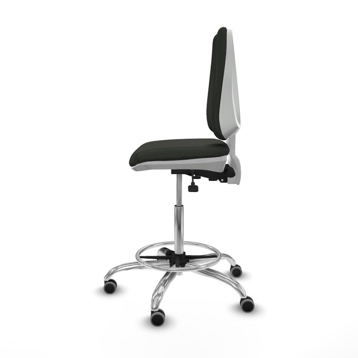 PIQUERAS Y CRESPO Taburete Elche blanco acabado Bali negro con base cromada PIQUERAS Y CRESPO Taburete Elche blanco acabado Bali negro con base cromada